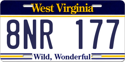 WV license plate 8NR177