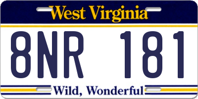 WV license plate 8NR181