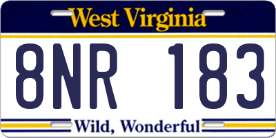 WV license plate 8NR183
