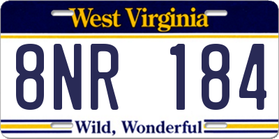 WV license plate 8NR184