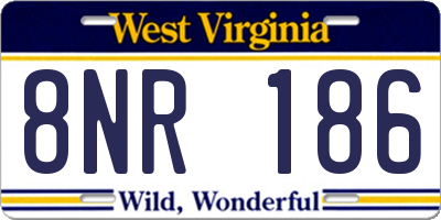 WV license plate 8NR186