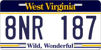 WV license plate 8NR187