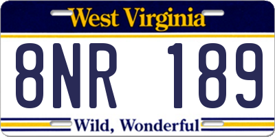 WV license plate 8NR189