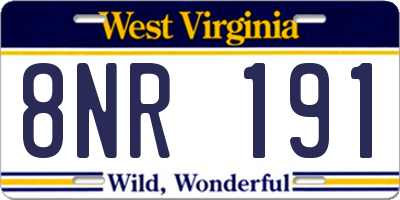 WV license plate 8NR191