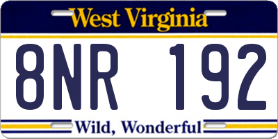 WV license plate 8NR192