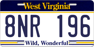 WV license plate 8NR196