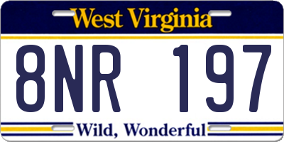 WV license plate 8NR197