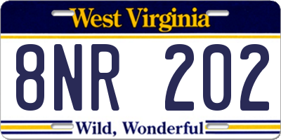 WV license plate 8NR202