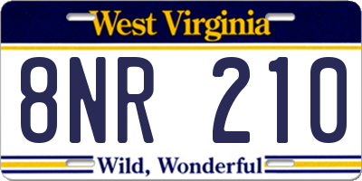 WV license plate 8NR210