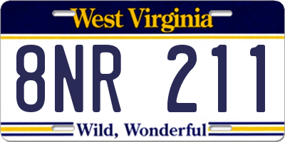 WV license plate 8NR211