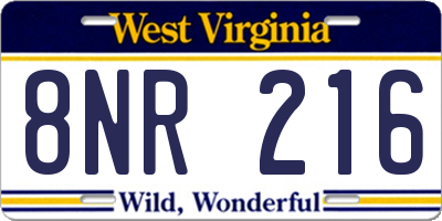 WV license plate 8NR216