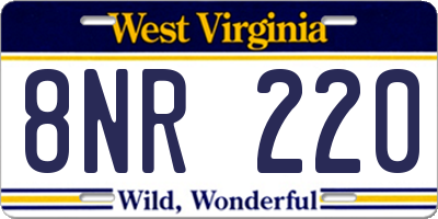 WV license plate 8NR220