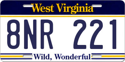 WV license plate 8NR221