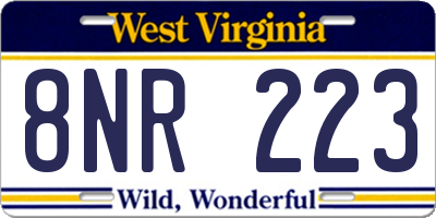 WV license plate 8NR223