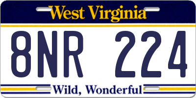 WV license plate 8NR224