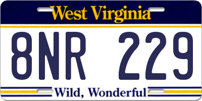 WV license plate 8NR229