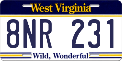 WV license plate 8NR231
