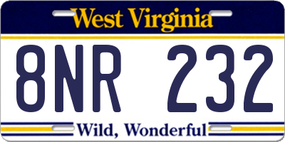 WV license plate 8NR232