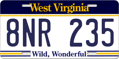 WV license plate 8NR235