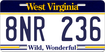 WV license plate 8NR236