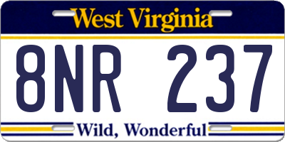 WV license plate 8NR237