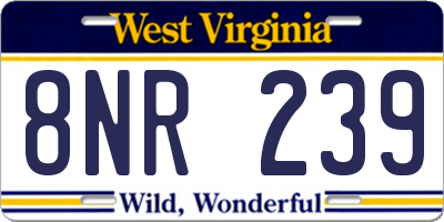 WV license plate 8NR239