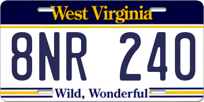 WV license plate 8NR240