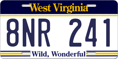 WV license plate 8NR241