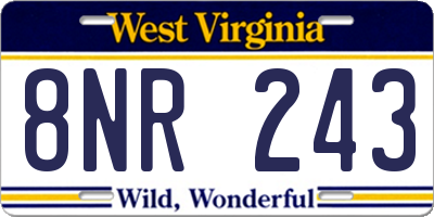 WV license plate 8NR243