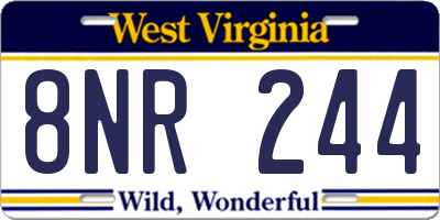 WV license plate 8NR244
