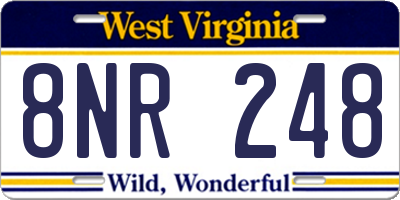 WV license plate 8NR248