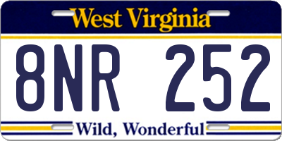 WV license plate 8NR252