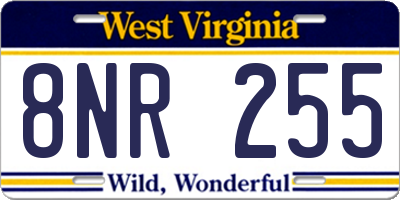 WV license plate 8NR255