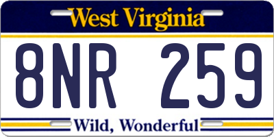 WV license plate 8NR259