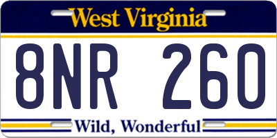 WV license plate 8NR260