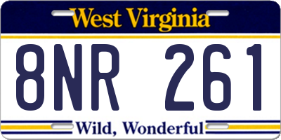 WV license plate 8NR261