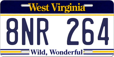 WV license plate 8NR264