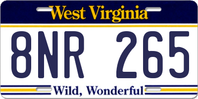 WV license plate 8NR265