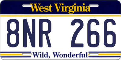 WV license plate 8NR266