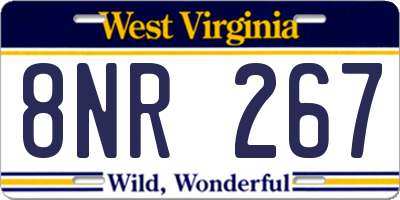 WV license plate 8NR267