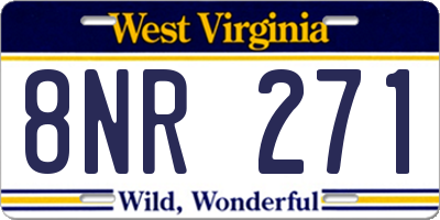 WV license plate 8NR271