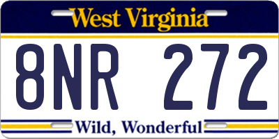 WV license plate 8NR272
