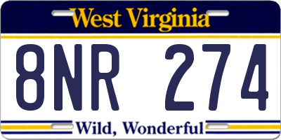 WV license plate 8NR274