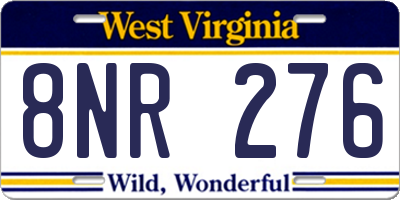 WV license plate 8NR276