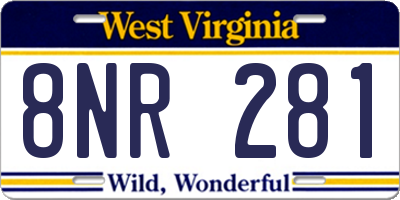 WV license plate 8NR281