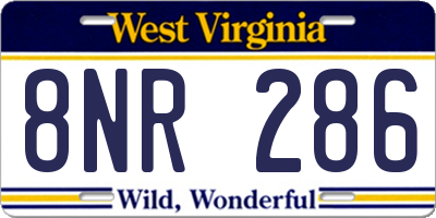 WV license plate 8NR286
