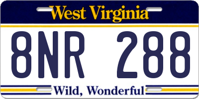 WV license plate 8NR288