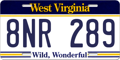 WV license plate 8NR289