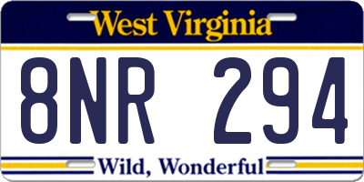 WV license plate 8NR294