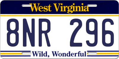 WV license plate 8NR296